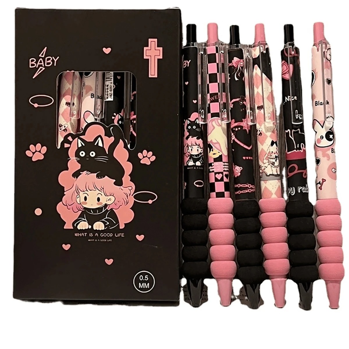 Ideal Stationery & Office Supply - Ensemble de 6 stylos neutres mignons