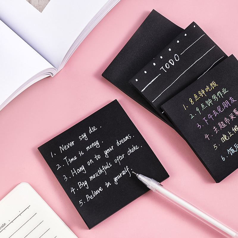 Bloc-notes autocollants Black  - Office Stationery Supply List avis et prix